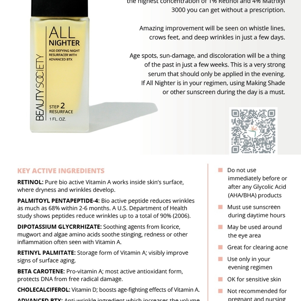 Beauty Society All Nighter Skincare Serum - Yellow